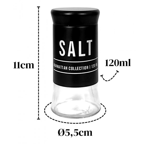 Saleiro 120ml Preto Haüskraft Manhattan